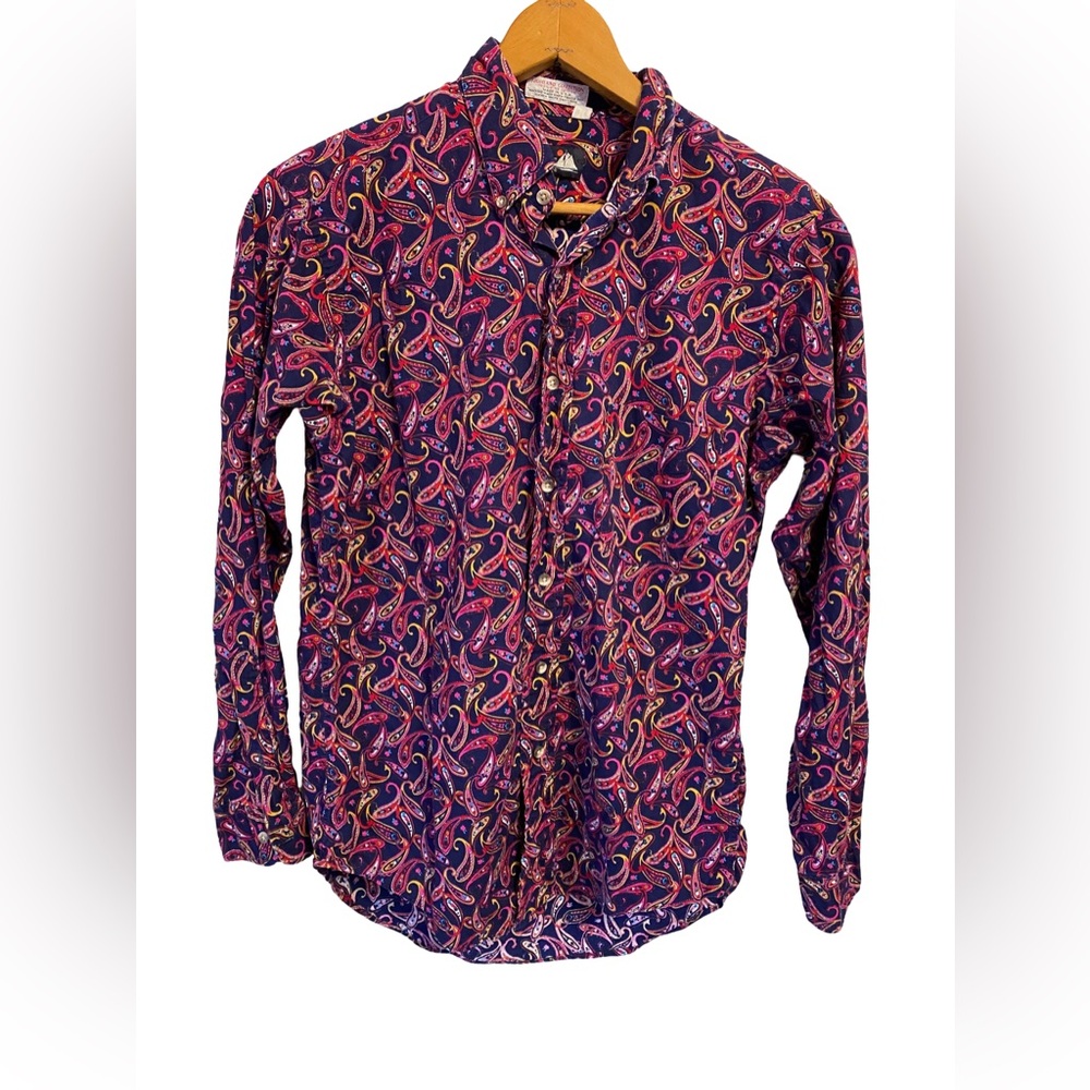Bay Street Shirt Society Paisley Men's Long Sleeve Button Front Shirt  Size M‎